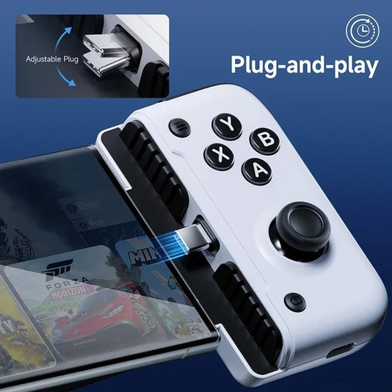 EasySMX M05 Mobile Gaming Controller For Type-C Mobile Phones And IPhone 15 Series With Hall Trigger(Black White)