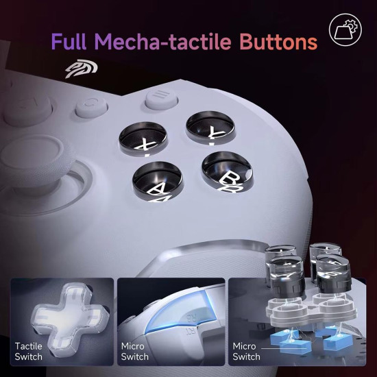 EasySMX  X20 Wireless Enhanced RGB Controller For PC/NS/TV/Phone/Laptop(White)