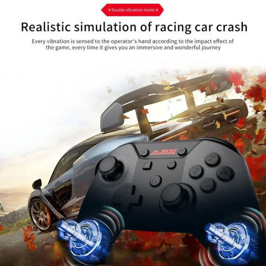 Ajazz AG180 Wireless Bluetooth + Wired Dual Mode Gamepad For Switch / PC / Android / IOS(Black Gray)