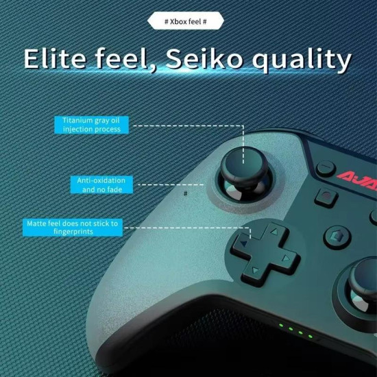 Ajazz AG180 Wireless Bluetooth + Wired Dual Mode Gamepad For Switch / PC / Android / IOS(Black Gray)