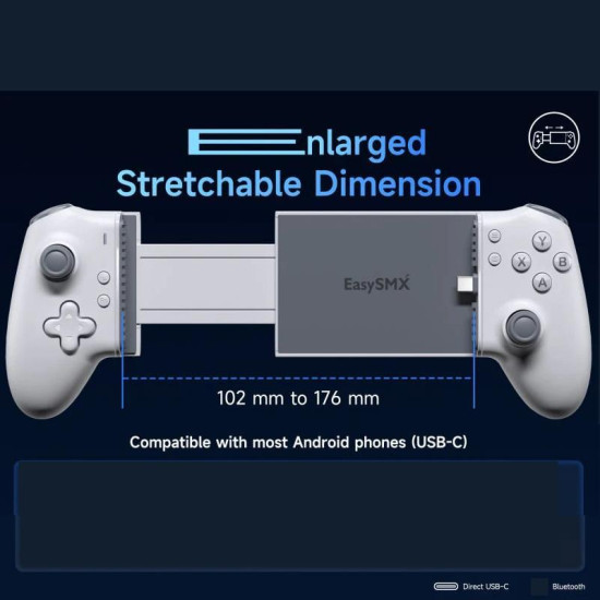 EasySMX M15 Mobile Gaming Controller For USB-C/Type-C Smartphones With Hall Effect sticks and Mechanical buttons