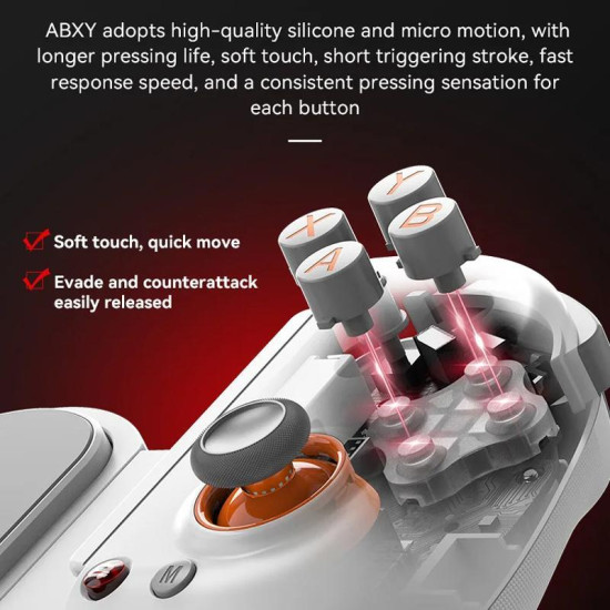 D8+ Wired & Wireless Telescopic Game Controller Foldable USB-C  Hall Sensing Joystick For Switch/Android/IOS/PC(White)