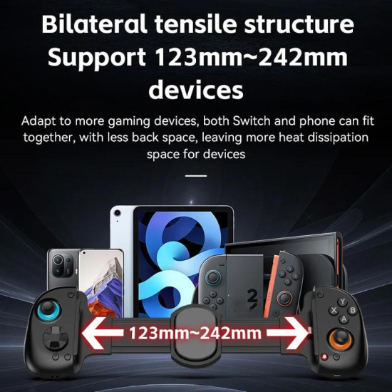 D8+ Wired & Wireless Telescopic Game Controller Foldable USB-C  Hall Sensing Joystick For Switch/Android/IOS/PC(White)