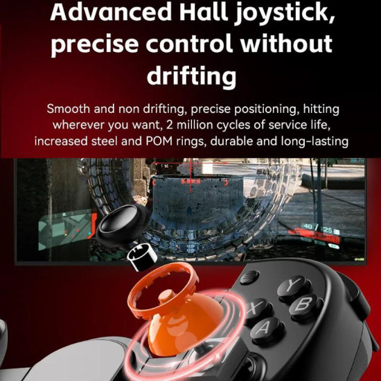 D8+ Wired & Wireless Telescopic Game Controller Foldable USB-C  Hall Sensing Joystick For Switch/Android/IOS/PC(White)