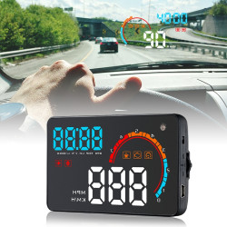 D2500 OBD2GPS 4 inch Vehiclemounted Head Up Display Security System Support Car Speed Engine Revolving Speed Display Water Temperature Battery Voltage Running Speed Direction Distance