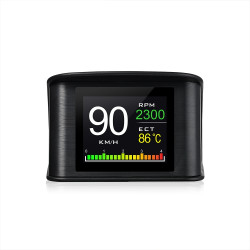 P10 HUD 22 inch Car OBD2 Smart Digital Meter with TFT LCD Multicolor Speed RPM Water Temperature Oil Consumption Driving Distance Time Voltage Display Over Speed Alarm Low Voltage Alarm Kilometers Miles Switching Light Sensor Functions