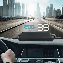 T900 Car GPS HUD Virtual HD Reflection Board Headup Display Speed Driving Distance Time Display Over Speed Voltage Low Voltage Alarm Fatigue DrivingBlue
