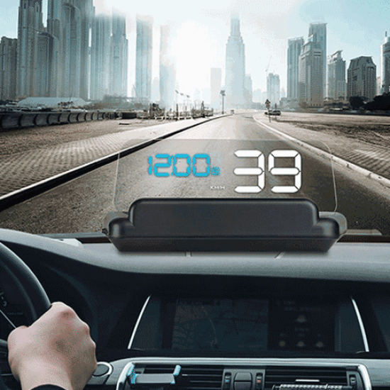 T900 Car GPS HUD Virtual HD Reflection Board Headup Display Speed Driving Distance Time Display Over Speed Voltage Low Voltage Alarm Fatigue DrivingBlue