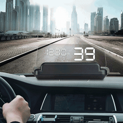 T900 Car GPS HUD Virtual HD Reflection Board Headup Display Speed Driving Distance Time Display Over Speed Voltage Low Voltage Alarm Fatigue DrivingWhite