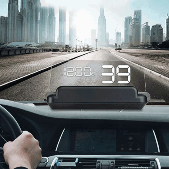 T900 Car GPS HUD Virtual HD Reflection Board Headup Display Speed Driving Distance Time Display Over Speed Voltage Low Voltage Alarm Fatigue DrivingWhite