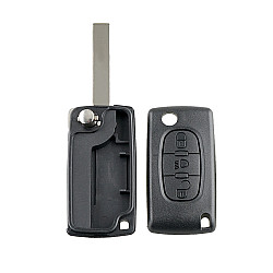 Car 3button Folding Key Shell Remote Control Case with Slot without Holder for Peugeot Citroen