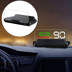 C500 Car HUD Virtual HD Projection Headup Display With Adjustable Reflection Board Speed RPM Water Temperature Oil Consumption Driving Distance Time Voltage Display Over Speed Alarm Connect OBD2 InterfaceGreen