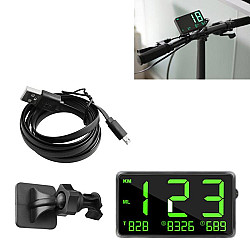 Car Motorcycles HUD Display GPS Speedometer Overspeed Warning