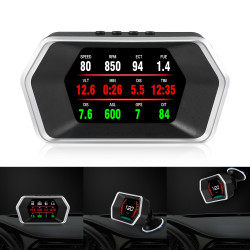 P17 Car HUD Headup Display GPS Speed Meter Car OBD2 Fault Elimination Code