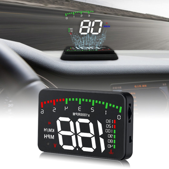 A900 OBD2 35 inch Vehiclemounted Head Up Display Security System Support Car Speed Engine Revolving Speed Display Water Temperature Voltage Driving Mileage