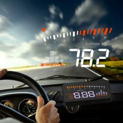 X5 HUD 3 inch Universal Multi Car Head Up Display with OBDII EOBD System Light Sensors Rotation Speed Rotation Speed Unit Unit Mark Voltage Water Temperature Alarm markBlack