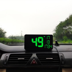 C1090 62 inch HUD Car Headup Display GPS Car Universal Mileage Speed Meter Speeding Alarm GPS Satellite Speed MeasurementBlack