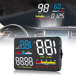 D5000 OBD2 5 inch Vehiclemounted Head Up Display Security System Support Car Speed Engine Revolving Speed Display Water Temperature Battery Voltage Detection and Elimination Fault Code