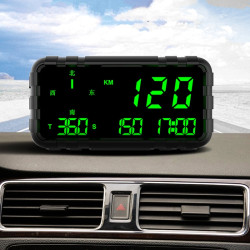 C3012 GPS Headup Display Speed Mileage Compass Car General Black