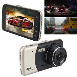 4 inch HD Video Recording HD Display Car Recorder with Separate F2.0 Camera, 12MP 170 Degrees Wide-angle/ Rear View Loop Recording/ G-Sensor Recording/ WDR Full HD/ Front Camera 1080P/ Rear Camera 720P/ Support 32G TF Card