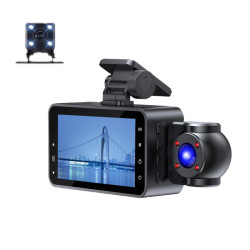 1080P HD Infrared Night Vision XWIFI Interconnected Driving Recorder, Specification: Three-recording