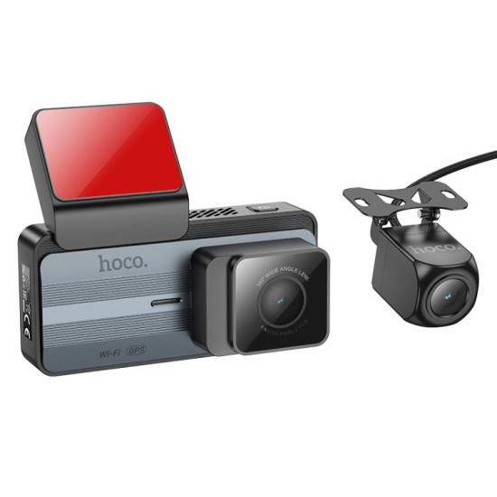 hoco DV12 2K 3.69 inch IPS Screen Display GPS Driving Recorder with Rear Camera(Silver Grey)