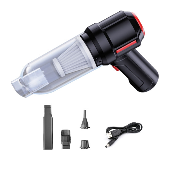 SUITU ST-6629 3 In 1 5500pa Car Wireless Vacuum Cleaner Blowing Suction And Pumping 3 Modes Black -USB Cable