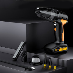 SUITU ST-6637 Wired 5 In 1 60W Double Motor Car Vacuum Cleaner With Blowing Air Pump Pressure Measuring Lighting Function