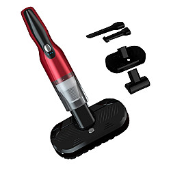 4 In 1 12000pa Wireless Mini Handheld Car Vacuum Cleaner Mite Remover(Red)