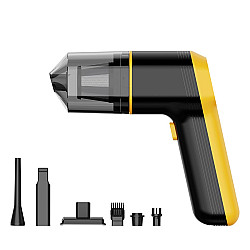 6-in-1 Car Handheld Vacuum Cleaner Multifunctional Strong Suction Air Pump, Color: Upgraded Brushless Yellow