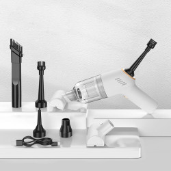 Wireless Charging Car Vacuum Cleaner Mini Handheld High Power Wet and Dry Vacuum Cleaner, Color: White