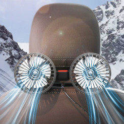 5V 2A Car Rear Seat Back USB Interface Powerful Double-headed Fan(F4207)