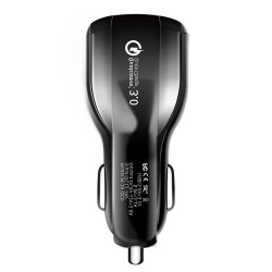 2 PCS QC3.0+3.1A Car Charger Dual USB 6A Halo Wine Bottle Fast Charge Car Charger(Elegant Black)