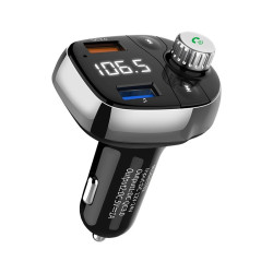 T62 Dual USB QC 3.0 Fast Charger Bluetooth 5.0 Adapter MP3 Player Handsfree Car Kit FM Transmitter