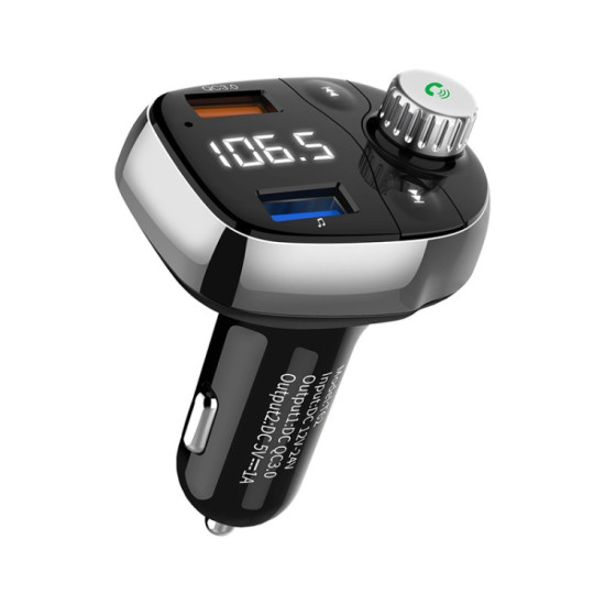 T62 Dual USB QC 3.0 Fast Charger Bluetooth 5.0 Adapter MP3 Player Handsfree Car Kit FM Transmitter