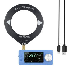 SI4732 1.9 inch IPS Display Portable Radio 0.5-108 MHz LSB USB AM FM Pocket Mini Radio, Type:Black Round Antenna + USB(Blue)