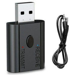 W12 AUX Adapter USB Dongle 2 In 1 Bluetooth 5.3 Car Audio Transmitter Receiver