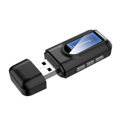 T11 2 In 1 USB Bluetooth 5.0 Transmitter And Receiver Audio Adapter With LCD Screen?Black?
