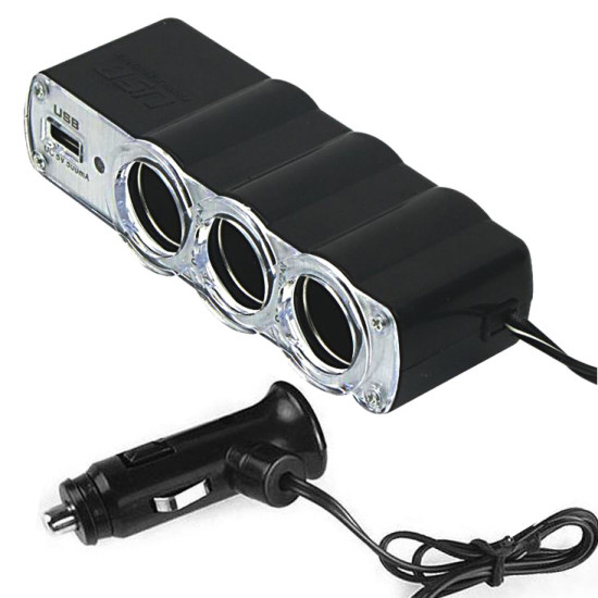 12V / 24V USB Charger Supply & Triple Socket