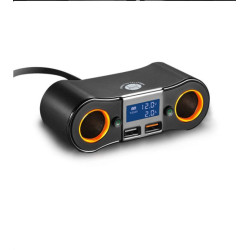 ZNB02 QC3.0 Fast Charge Car Charger Dual USB Car Cigarette Lighter(Orange Light)