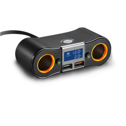 ZNB02 QC3.0 Fast Charge Car Charger Dual USB Car Cigarette Lighter(Orange Light)