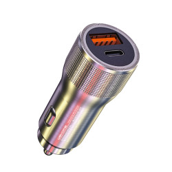 WK WP-C30 20W QC3.0 USB + PD UB-C / Type-C Interface Flash Series Car Fast Charger(Silver)