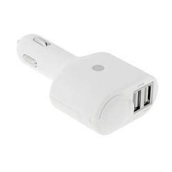 Two USB Port 2 in 1 DC/DC Power Adapter Car Charger with 12V Accessory Socket, For iPad/ iPhone/ iPod/ BlackBerry/ Galaxy/ Other Smartphone