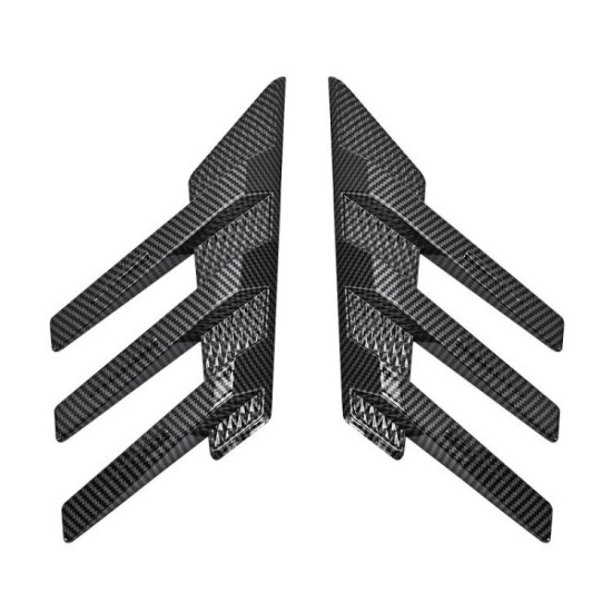 1 Pair Car Rear Windshield Air Cent Shark Fin Decorative Sticker, Carbon Pattern