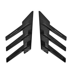 1 Pair Car Rear Windshield Air Cent Shark Fin Decorative Sticker, Bright Black