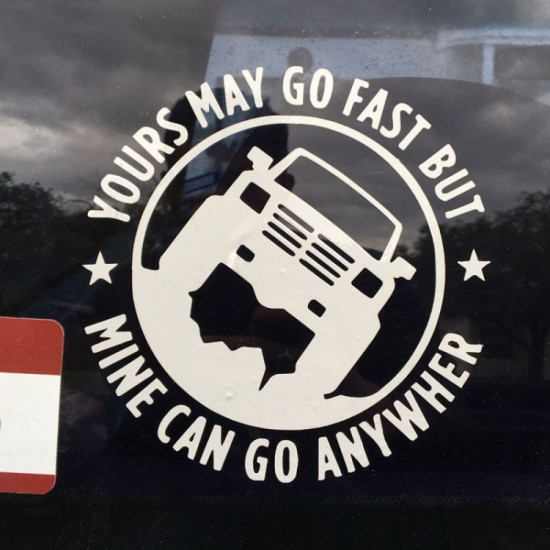 YOURS MAY GO FAST MINE CAN GO ANYWHERE Vinyl Decal Car Stickers, Size: 15x15cm(Silver)