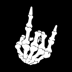 10 PCS QYPF Skull Finger Pattern Car Sticker Vinyl Decoration, Size: 13x18cm(White)