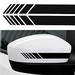 10 PCS Simple Rearview Mirror Car Stickers Rearview Mirror Personality Scratches Reflective Car Stickers(Black)