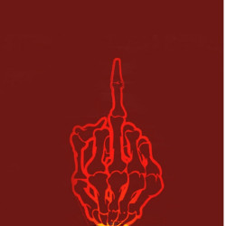 10 PCS Anti-High Beam Car Sticker Middle Finger Despise Reflective Car Sticker Bones Motorcycle Sticker(Red)