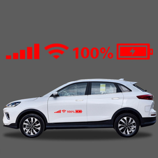 10 PCS Car Windshield Stickers Signal WiFi Power Vinyl Decal Car Stickers, Size: S( Red)